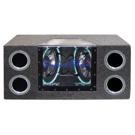 PYRAMID Dual 10'' 1000 Watt Bandpass Speaker System W/Neon Accent Lighting BNPS102
